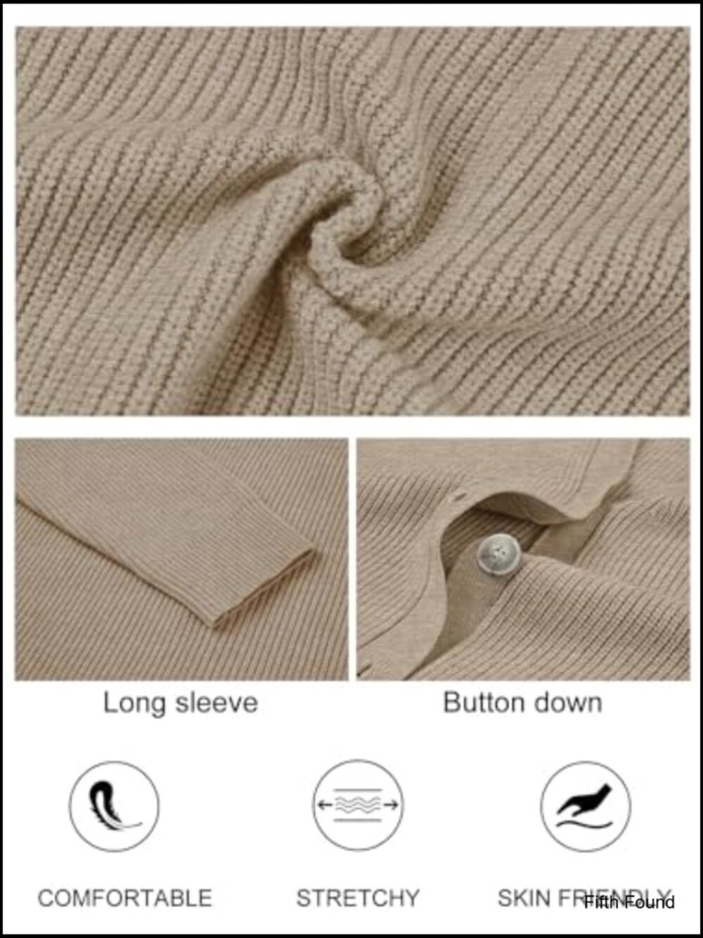 Open Front V Neck Button Cardigan Oversized Soft Knit - Picture 5 of 7